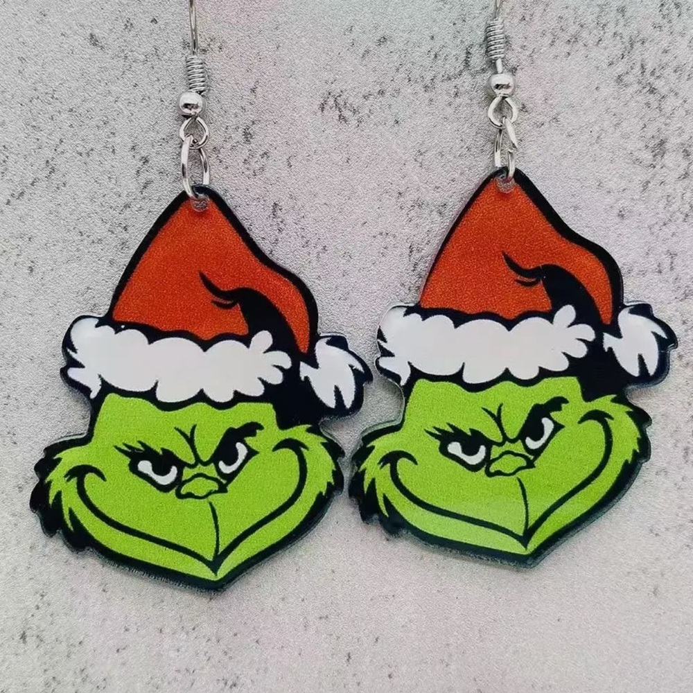Grinch Christmas Earrings
